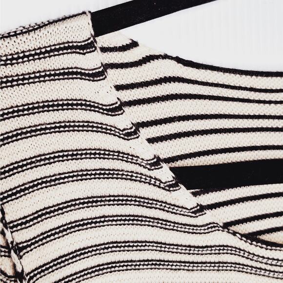 Indigenous Organic Cotton Sweater Striped Small Hand Loomed Peru Fisherman - Picture 6 of 9